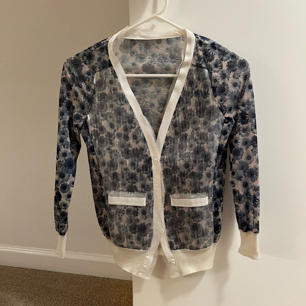 silky sequined cardigan
